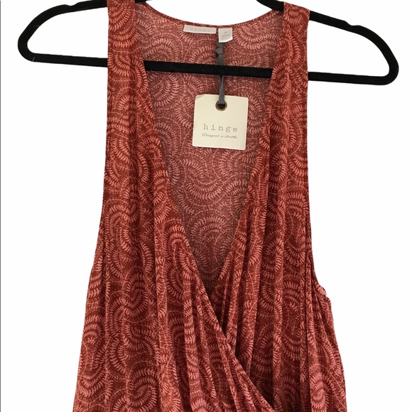 Hinge Rust Patterned Rust Romper Med NWT $79 - Picture 3 of 12